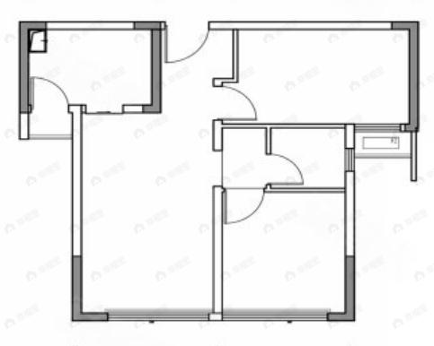 蓝光西环里2室2厅1卫户型图