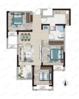 中绘·大溪地3室2厅1卫户型图