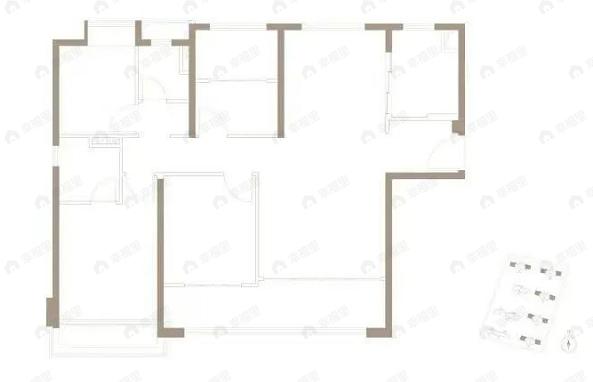 学仕里4室2厅2卫户型图