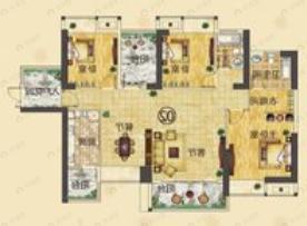 3室2厅2卫建面148平南|北户型图