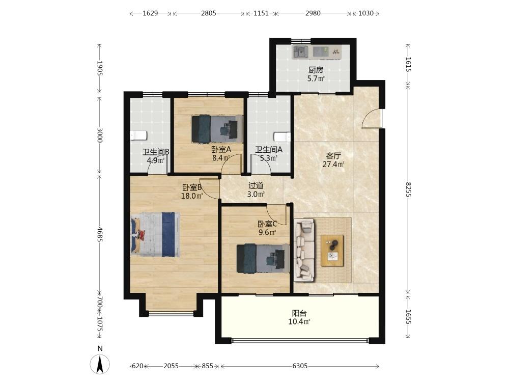 整租·花语熙岸府