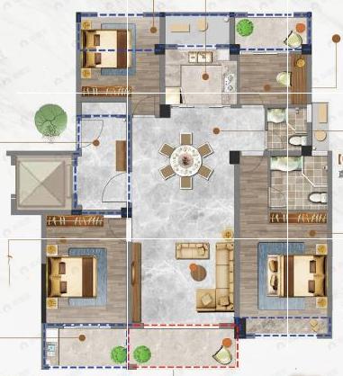 宇洋观山樾4室2厅2卫户型图