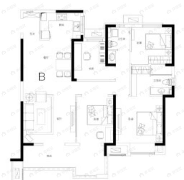 蓝光钰泷府4室2厅3卫户型图