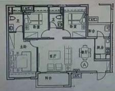 3室2厅2卫建面90平户型图