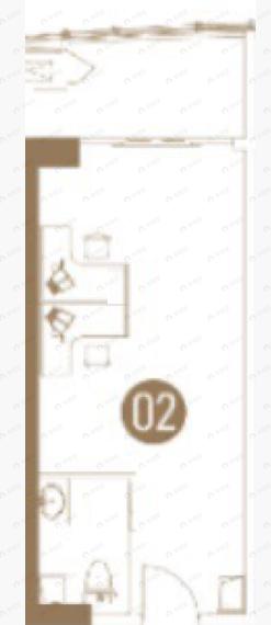 湘江颂1室1厅1卫户型图