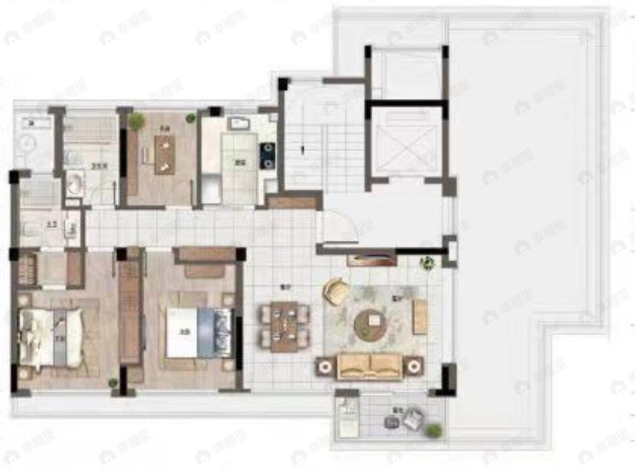 天使小镇浅山明月3室2厅2卫户型图