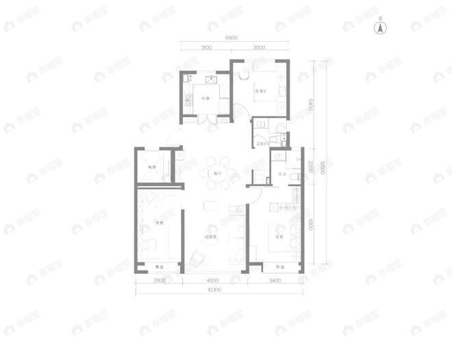 北京悦府3室2厅2卫户型图