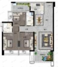 翠湖东湾3室2厅2卫户型图