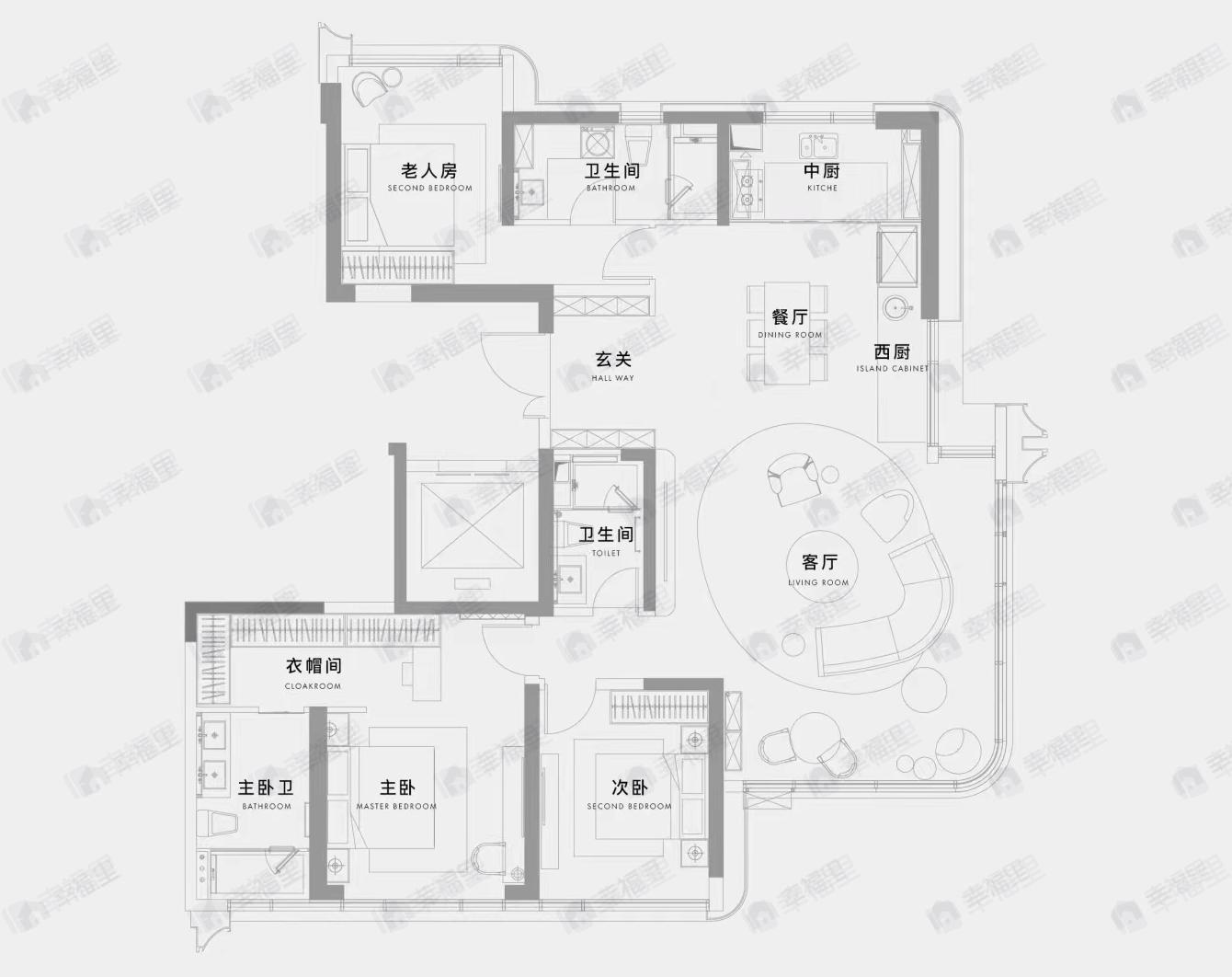 新希望D10天元3室2厅3卫户型图