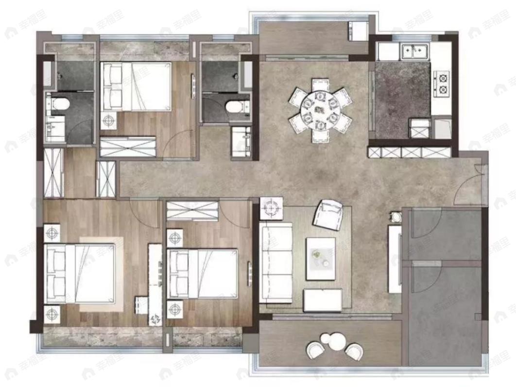 保利天珺3室2厅2卫户型图