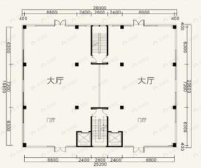 1室1厅建面78m²南户型图