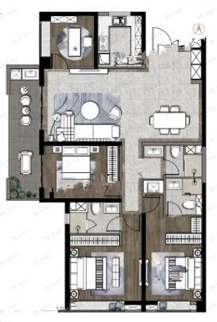 富力开远城4室2厅3卫户型图