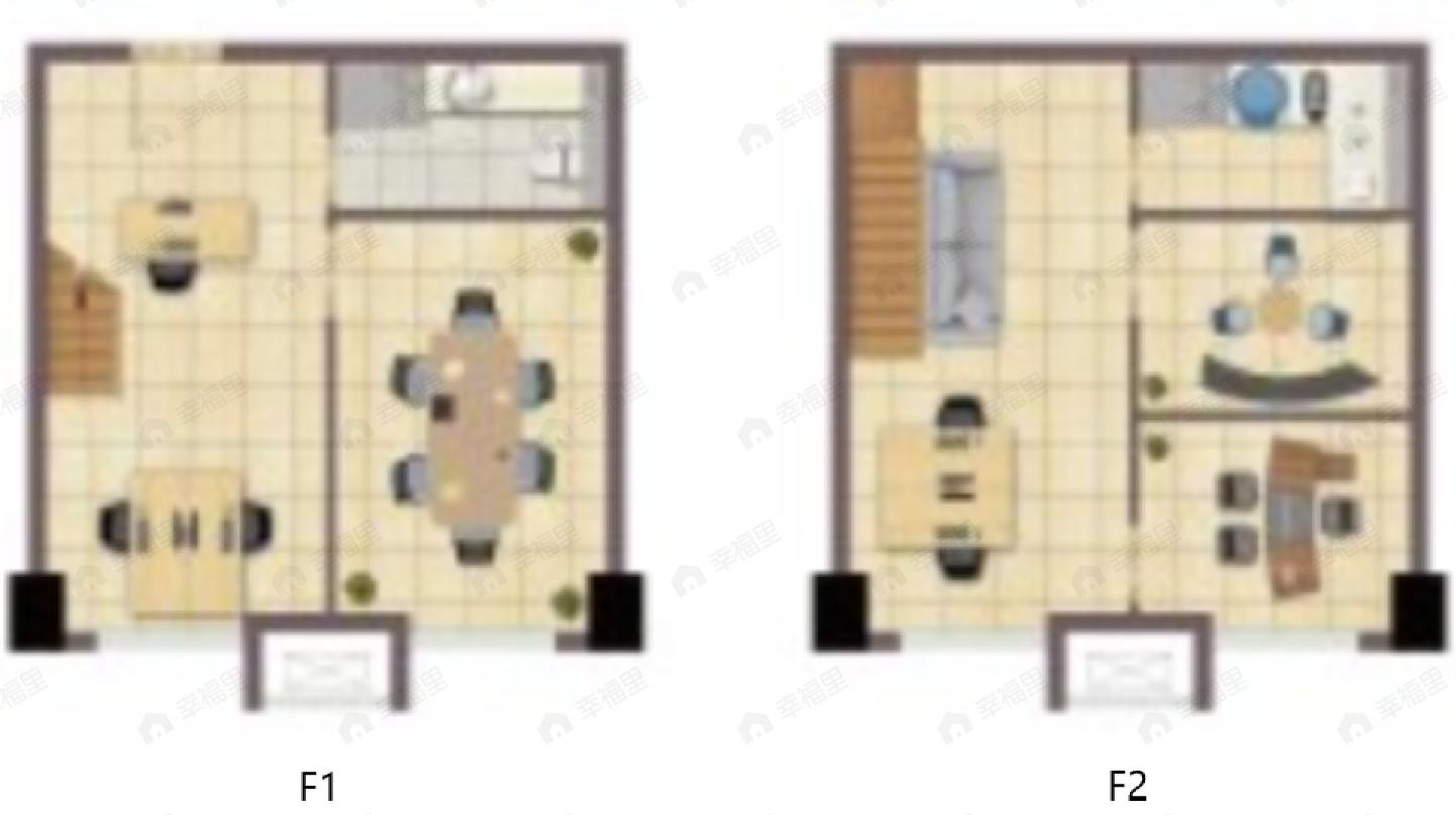 2室2厅1卫建面61平户型图