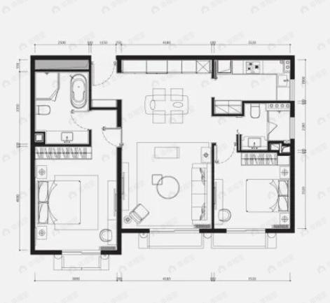 丽苑太和2室2厅1卫户型图