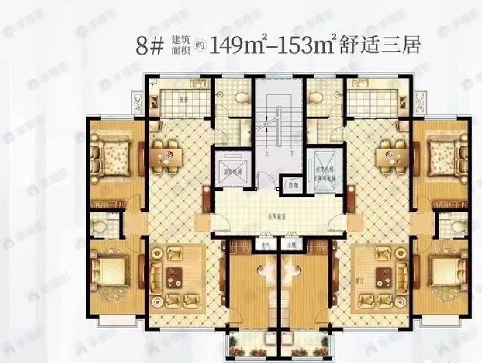 溪湖茗筑3室2厅2卫户型图