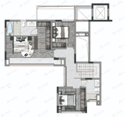 4室2厅3卫建面143平南|北户型图