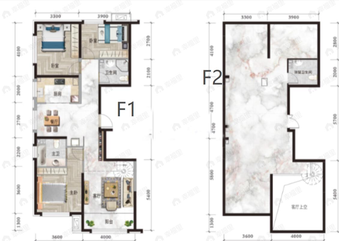 3室2厅3卫建面127平南户型图