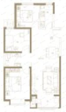3室2厅1卫建面103平户型图