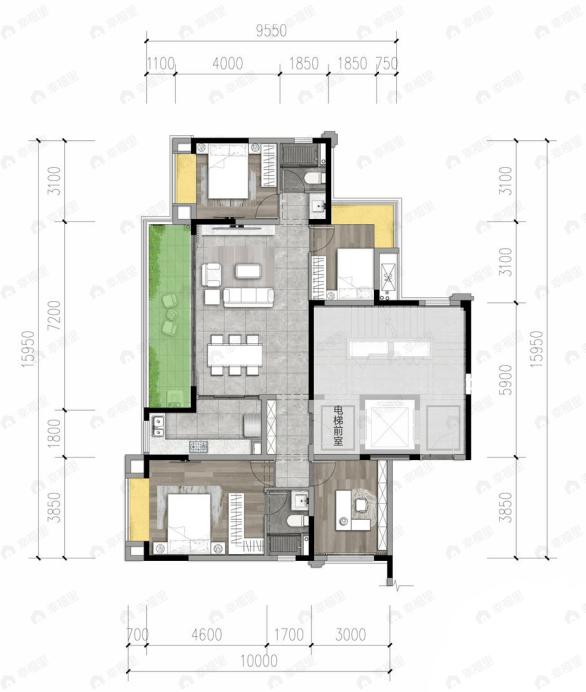 国贸锦原4室2厅2卫户型图