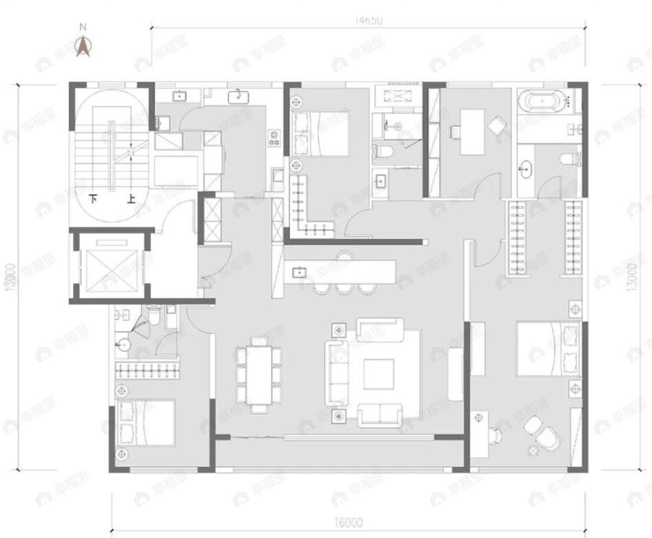 大明宫紫檀府4室2厅3卫户型图