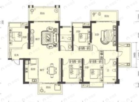 盛科城5室2厅2卫户型图