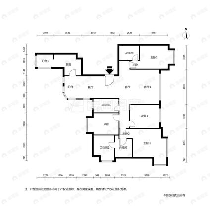 福州大户型，全景左海西湖，视野通透左海公园，保利天悦，电梯高层4室2厅 | 186.35㎡ | 南 北 | 保利天悦一期高楼层/共36层