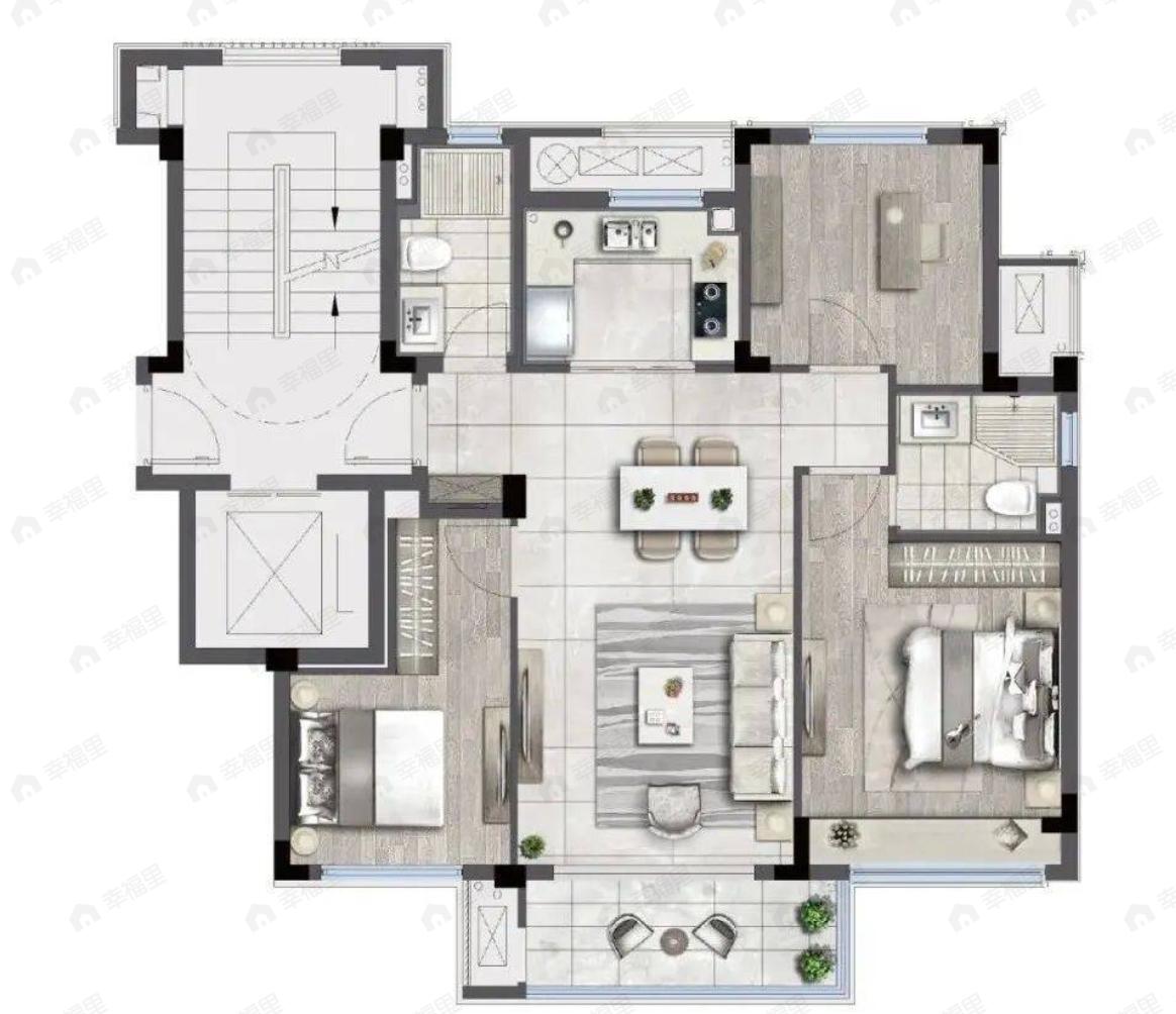 绿城春和锦庐3室2厅2卫户型图