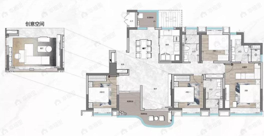 广州滨江上都4室2厅3卫户型图