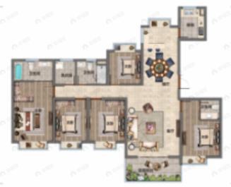 金科泰玺云麓書苑5室2厅3卫户型图