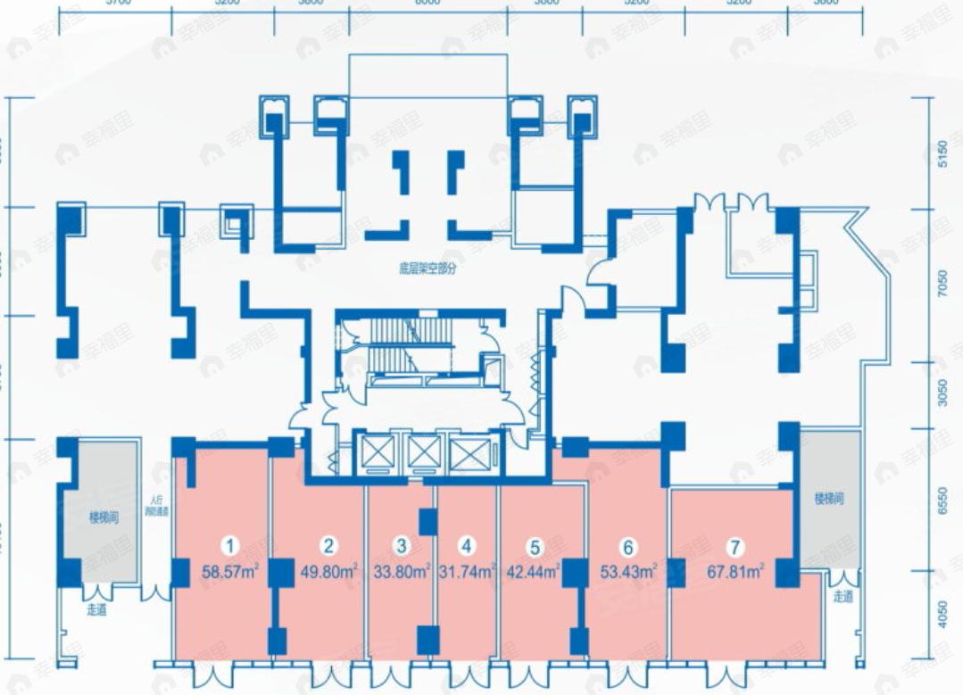 1室1厅建面67平户型图