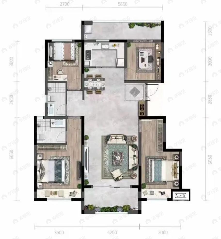 中铁琉森水岸4室2厅2卫户型图