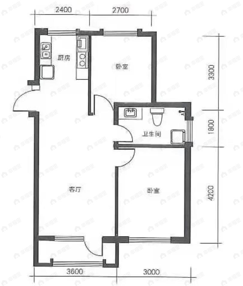 翠岫联芳2室2厅1卫户型图