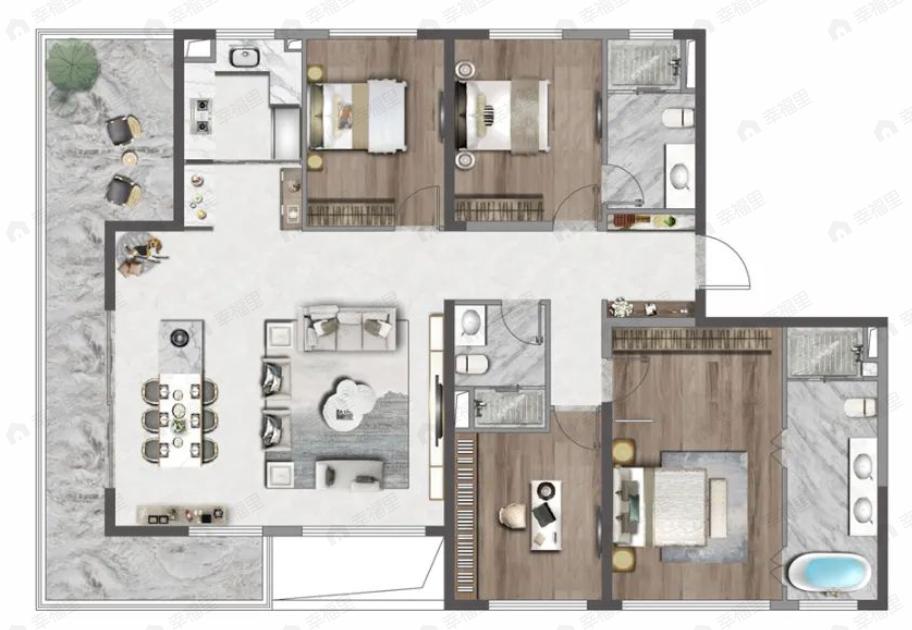 云和悦4室2厅3卫户型图