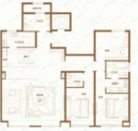 3室2厅3卫建面175平北|南户型图