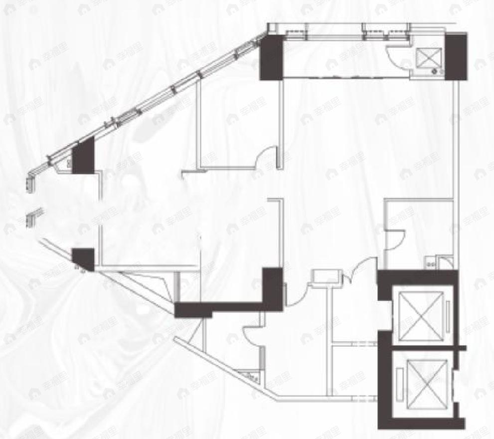 3室2厅2卫建面195m²南户型图
