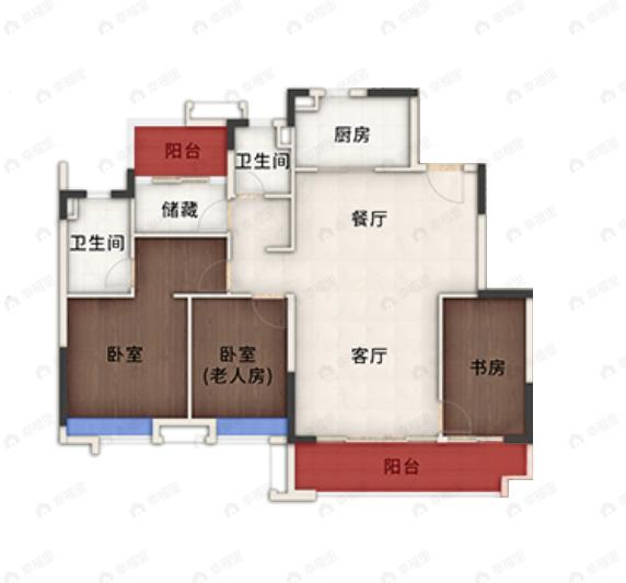 保利半岛4室2厅2卫户型图