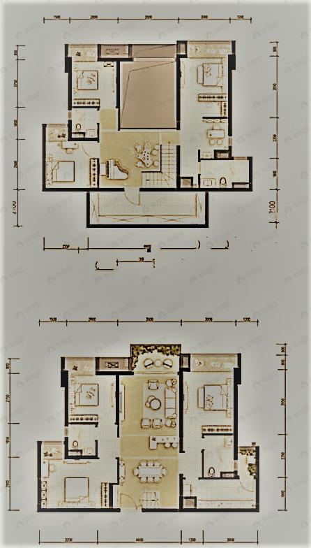 卓越皇后道6室2厅4卫户型图