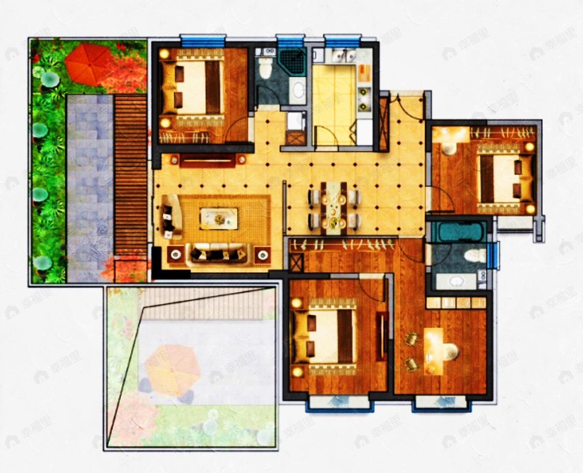 城乡居壹号苑4室2厅2卫户型图