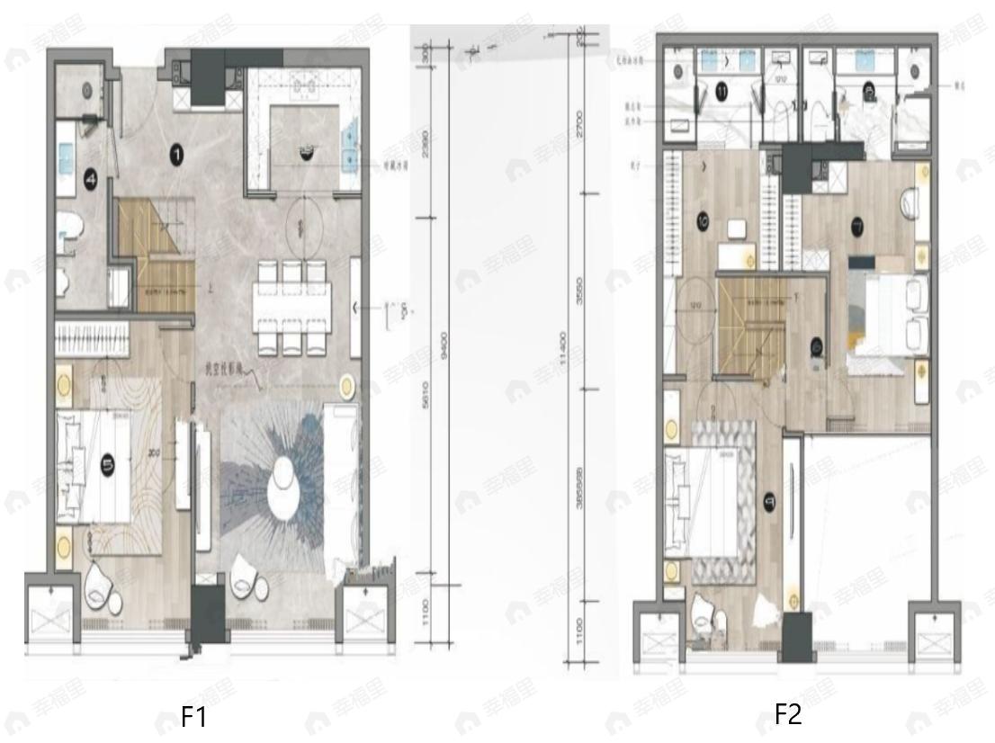 4室2厅3卫建面114平南户型图