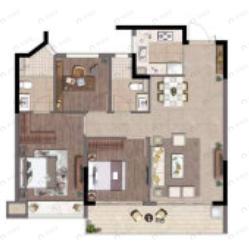 新湖曦湾春晓3室2厅1卫户型图