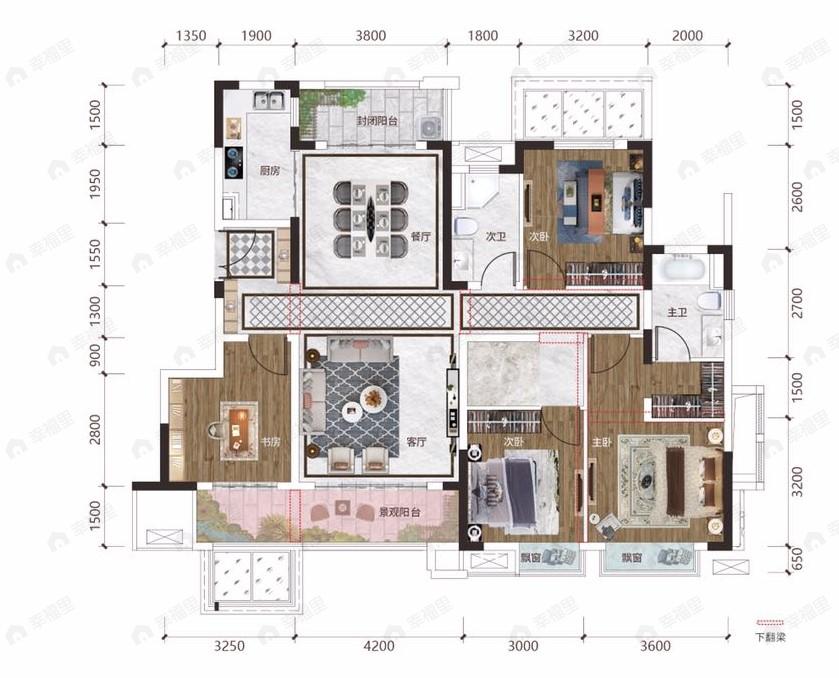 融创瀚德融公馆4室2厅2卫户型图