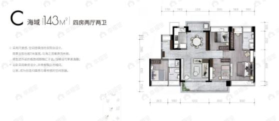 深业云海湾4室2厅2卫户型图