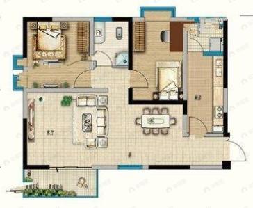 春漫时光2室2厅1卫户型图