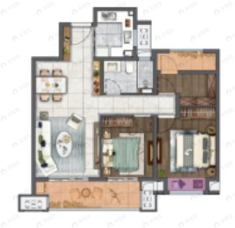 新城十里锦绣3室2厅1卫户型图