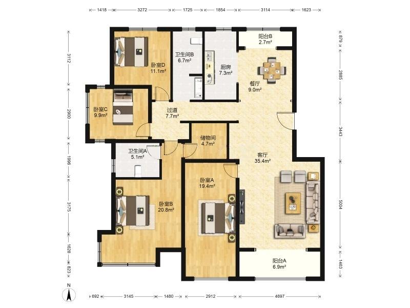 整租·红木林(南区)