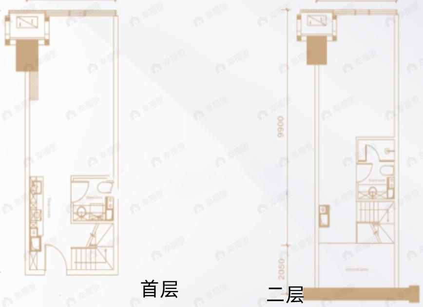 天朗东方印1室1厅2卫户型图