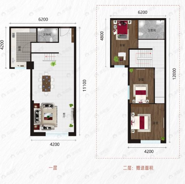 金科星耀天都3室2厅2卫户型图