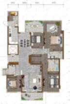 4室2厅3卫建面204平户型图