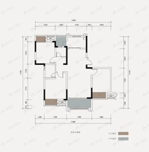 两江溪岸云蔚3室2厅2卫户型图