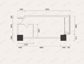 西安新天地金融中心1室1厅户型图